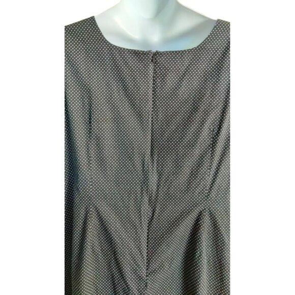 Charter Club Black White Polka Dot Sleeveless Fully Lined Back Zip Dress 22W - Picture 6 of 8
